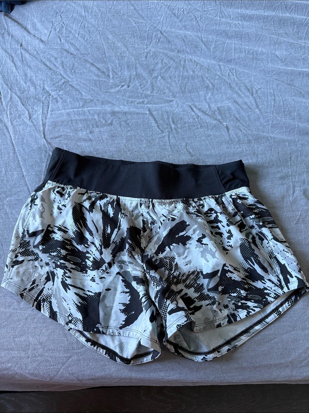 Under Armour Black and White Printed Women's Athletic Shorts